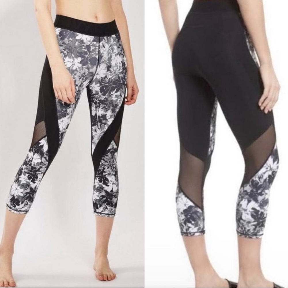 Ivy Park Floral Black & White Mesh Panel Bodysuit with Cut Out Back. New! - Picture 8 of 10